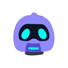 machine robot head cartoon vector illustration