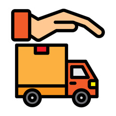 Delivery Insurance Vector Filled Icon Design