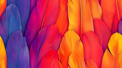 Parrot feather tile with multicolored details, suitable for exotic wallpaper, animal print products, and natural pattern compositions.