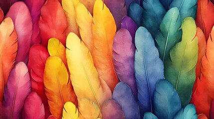 Parrot feather tile with multicolored details, suitable for exotic wallpaper, animal print products, and natural pattern compositions.