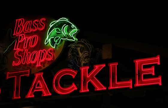 Tyler TX -April 2, 2025: Bass Pro Shops Store Sign Located in Tyler TX