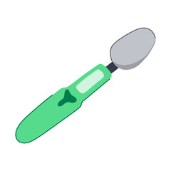 eating smart spoon cartoon vector illustration