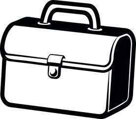 Monochrome retro toolbox vector graphic artwork perfect for crafts and designs vector silhouette