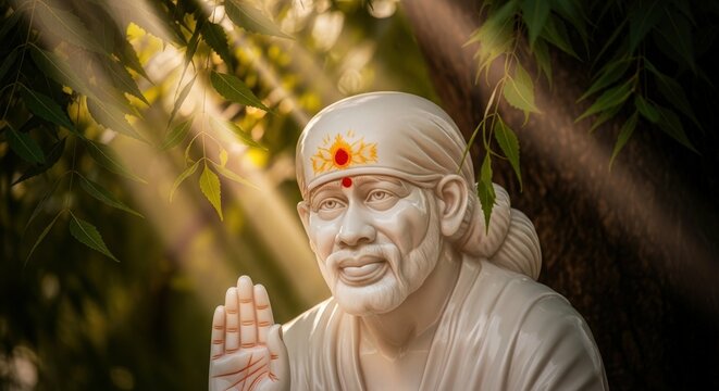 Sai baba statue hindu god indian culture spirituality peace shirdi sai baba idol