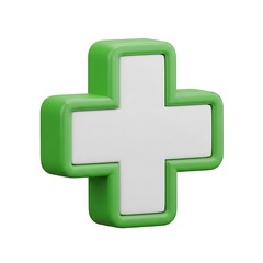 Obraz premium Green and White Cross Symbol