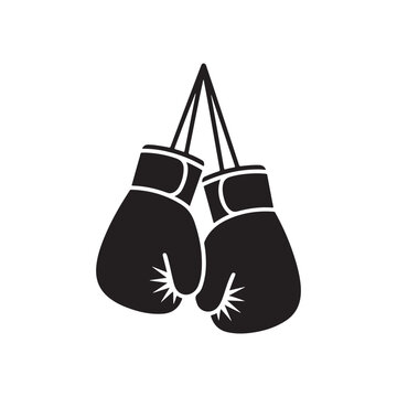 hanging boxing gloves vector illustration