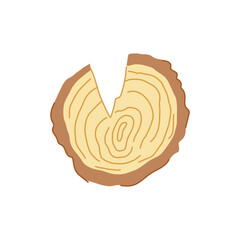 lumber wood circle cartoon vector illustration