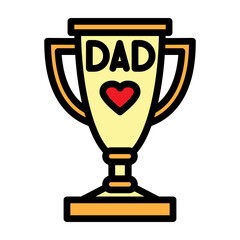 Trophy for Dad Vector Filled Icon Design