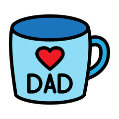 Best Dad Mug Vector Filled Icon Design