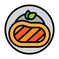 Steak Icon Vector Filled Icon Design