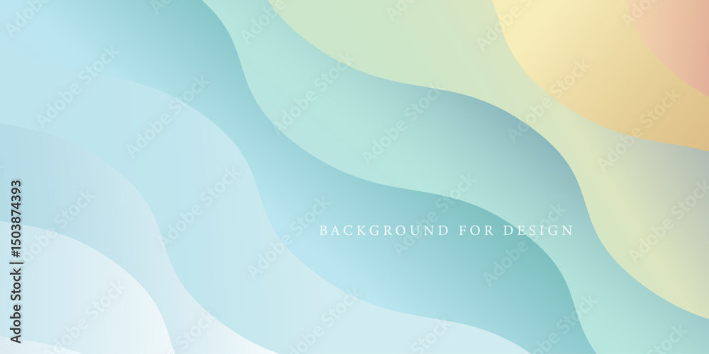 Poster pastel flow abstract wavy background. colorful minimal artwork print for for presentation, web, bann