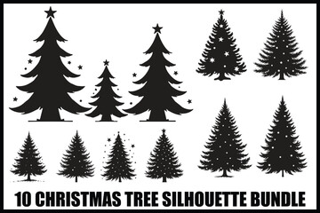 Fototapeta premium Christmas Tree Silhouette Bundle