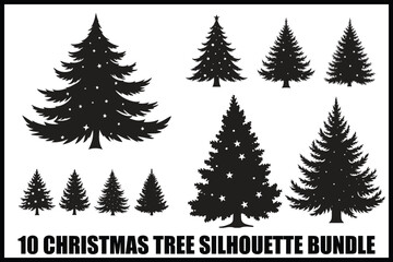 Obraz premium Christmas Tree Silhouette Bundle