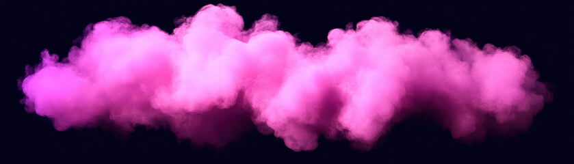 Fototapeta premium Vibrant neon pink cloud floats against dark background, creating striking visual contrast that evokes sense of wonder