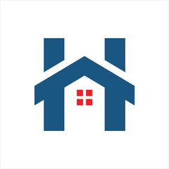initial H home logo vector template