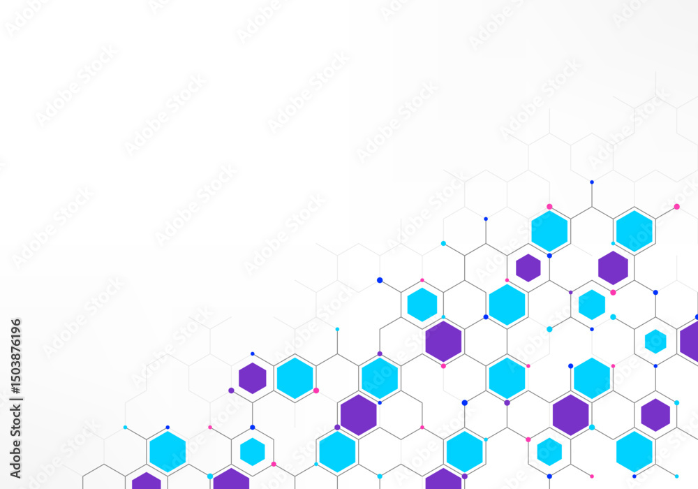 Aufkleber graphic design element with abstract geometric background of simple hexagon pattern