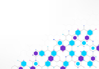 Graphic design element with abstract geometric background of simple hexagon pattern