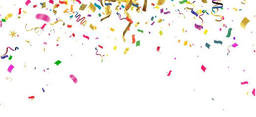 Colored Foil Confetti Falling Down, Cool Stars, Tinsel. Christmas, Birthday Party, New Year Celebration Background. Gift Voucher Sale Golden