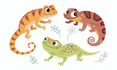 Obraz premium Modern Lizard Digital Illustration Design