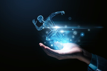 Sports Science Technology and Human Biomechanics Visualization