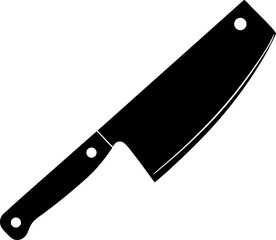 Kitchen cleaver knife isolated on white