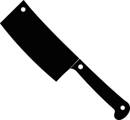 Kitchen cleaver knife silhouette vector