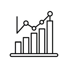 Business Graph Icon – Financial Growth, Data Analysis, Market Trends, Performance Metrics, Corporate Success, Statistics, and Strategic Planning Concept for Digital Design
