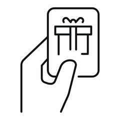 Hand holding a gift card icon symbolizing generosity and perfect for holiday occasions