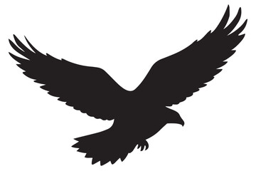 Fototapeta premium Flying Eagle Silhouette Vector – Majestic Bird Graphic for Wildlife, Nature, Tattoo, Logo, Freedom Symbol, Art, and Crafts
