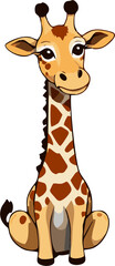 giraffe cartoon illustration vector design art 