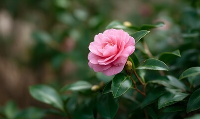 Obraz premium A pink rose in an antique vase on a table with a lace doilyin an old Victorian house.Generative AI