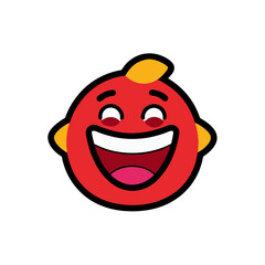 Cartoon Happy Face Sticker Doodle Clipart