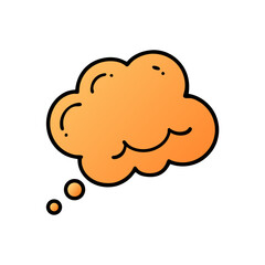 Cartoon Thinking Cloud Doodle Drawing