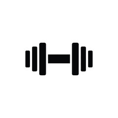 Black Dumbbell on Transparent Background Fitness Symbol Weightlifting Icon