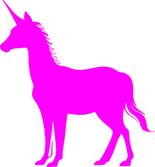 vector illustration of a unicorn silhouette in colour 