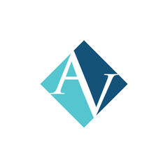  initial AV rhombus logo vector design