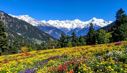 Valley of Flowers Bloom in Uttarakhand, India