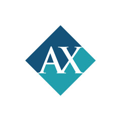  initial AX rhombus logo vector design