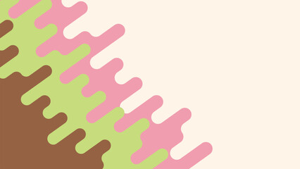 Colorful drips with brown, green, and pink wave pattern.