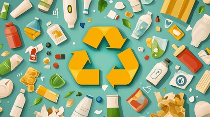 colorful flat vector illustration for children, food scraps to biogas and electricity, educational with smiling icons and kid-friendly fonts, pastel background