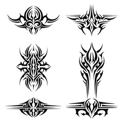 Modern Tribal Tattoo Vector Illustration with Clean Curves