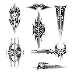 Symmetrical Tribal Tattoo Vector Illustration for Creative Use