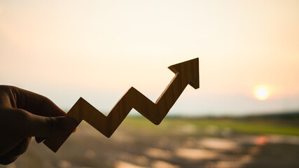 Up arrow, concepts for success, methods, systems of raising or lowering Fed interest rates to correct inflation concepts.