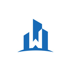 letter W architecture logo - Vector