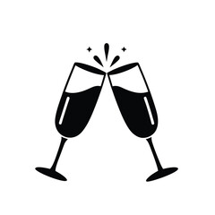 Champagne Bottle with Two Glasses – Perfect for Celebrations, Weddings, New Year’s Eve, Luxury Events, Parties, and Festive Occasions
