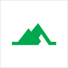 Mountain logo vector green color