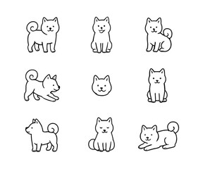 柴犬のほんわかイラストセット２