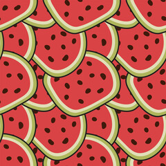vector repeated pattern of watermelon, watermelon seamless pattern background design