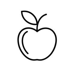 Red Apple Vector Illustration – Fresh Fruit in Flat Style Isolated on White Background