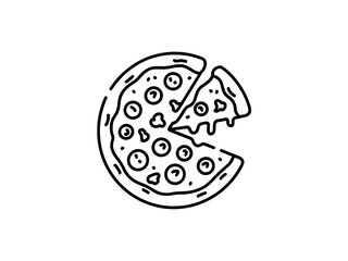 Pizza line art decoration design stock photos